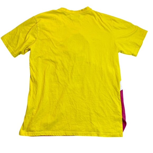 Black Pike Mens T-Shirt 2XL Yellow & Pink T-Shirt With Embroidered Bear Design - Picture 2 of 12